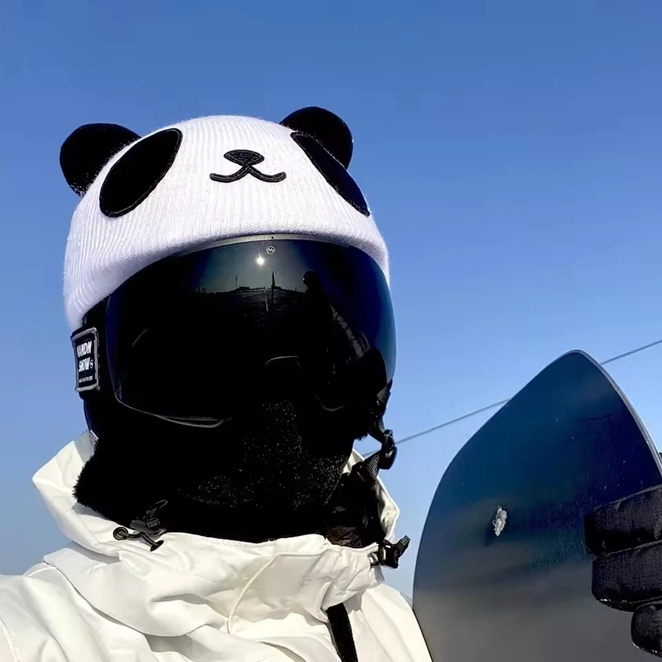 Cute Ski Helmet Cover Cap Skiing Helmets Decorations Knit Cover Hat for Bicycle Ski Paraglider Sports for Kids & Adults