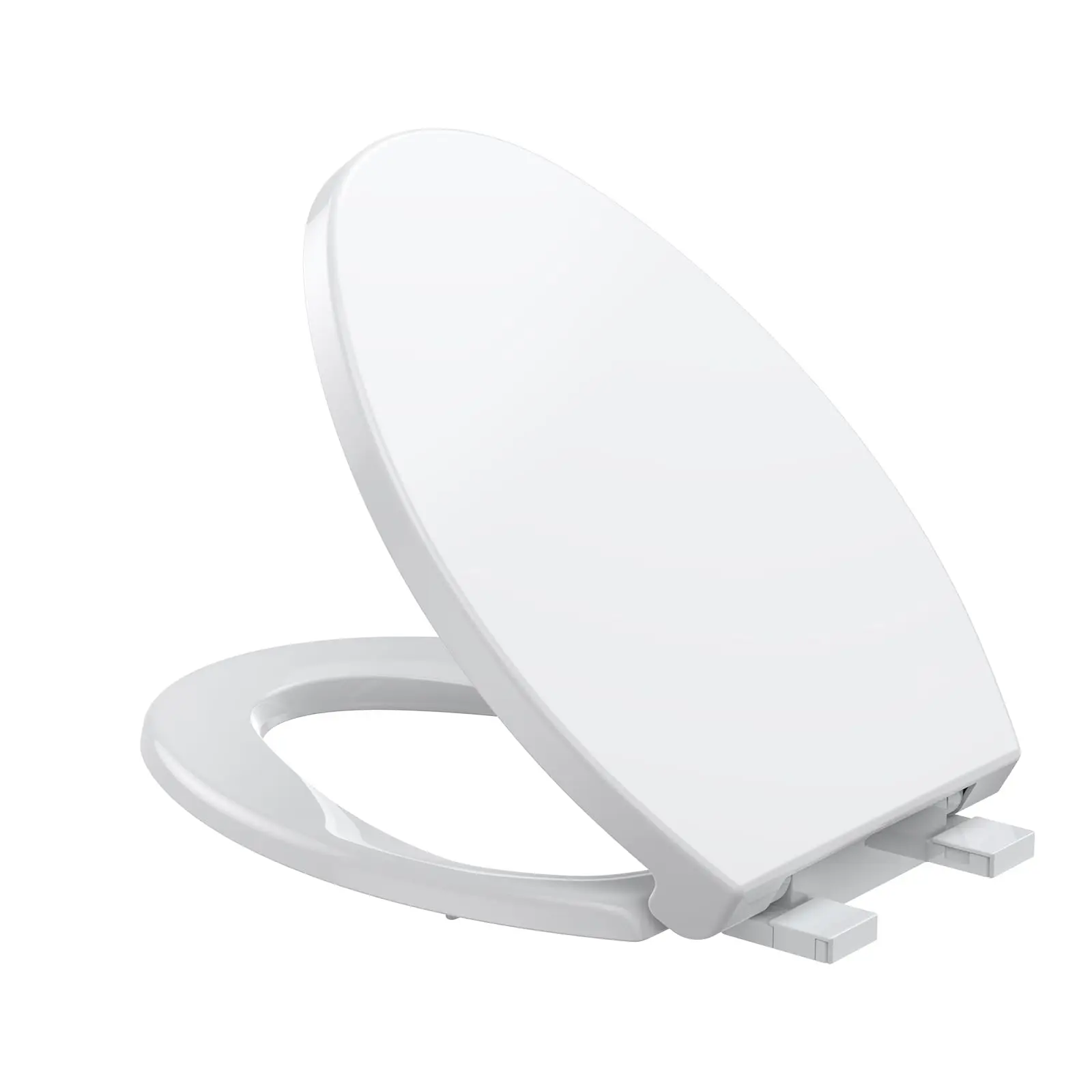 Toilet Seat Elongated Toilet Seat Quick-Release Structure Quick-Attach Hardware & Full Flat with Grip-Tight Bumpers