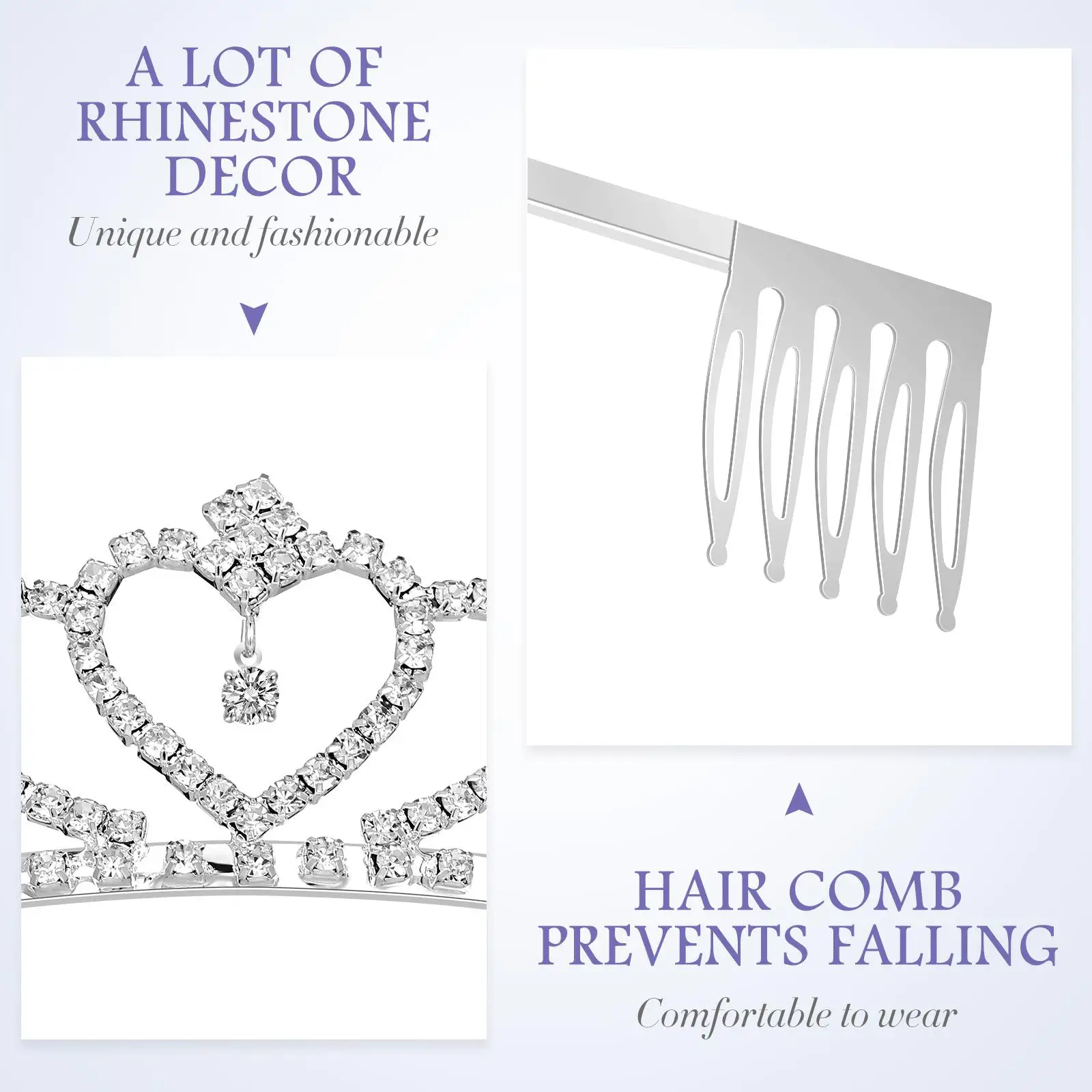 Wedding Hair Accessories Tiara Crown Crowns for Brides Headbands Comb Forehead Headpiece Bridesmaid Tiaras Women Child