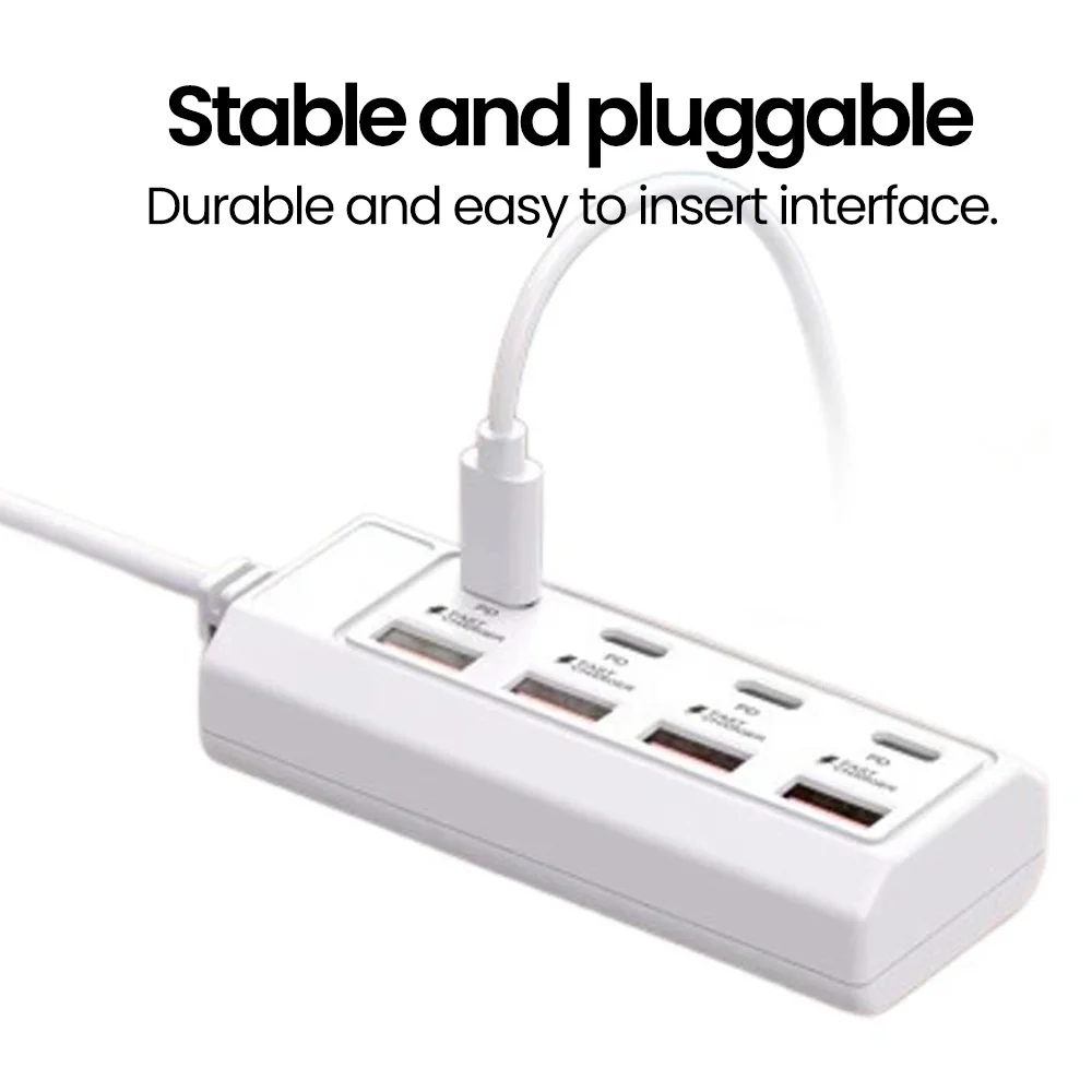 8 in 1 USB Electrical Socket 25W Fast Charging Power Outlet Adapter Docking Stations USB Splitter Converter Extension Socket