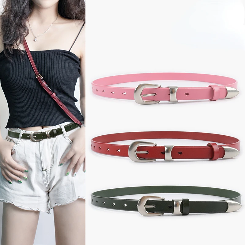 

2023 Candy Colors Casual Cowhide Waist Belt for Women Slim Corset Waistbands Dress Jean Belts Real Leather Ceinture Pour Femme