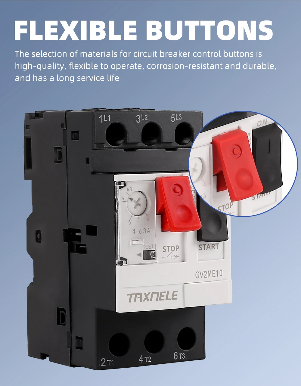 Description Picture 3 of itemGV2ME GV2 Motor Starter Protector Motor Circuit Breaker Overload Short Circuit Protection  3P Thermal Magnetic MPCB GV2-ME