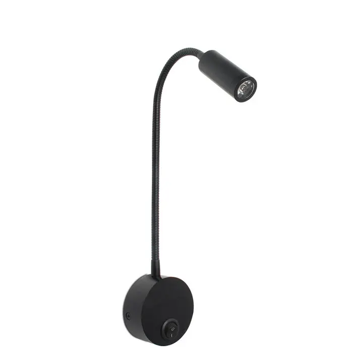 the range wall lights Bronze 3W LED Reading Light Black White Silver Gooseneck Wall Lamp for Bed Headboard Desk 4000K Bedside Switch LED Night Lamp swing arm wall lamp