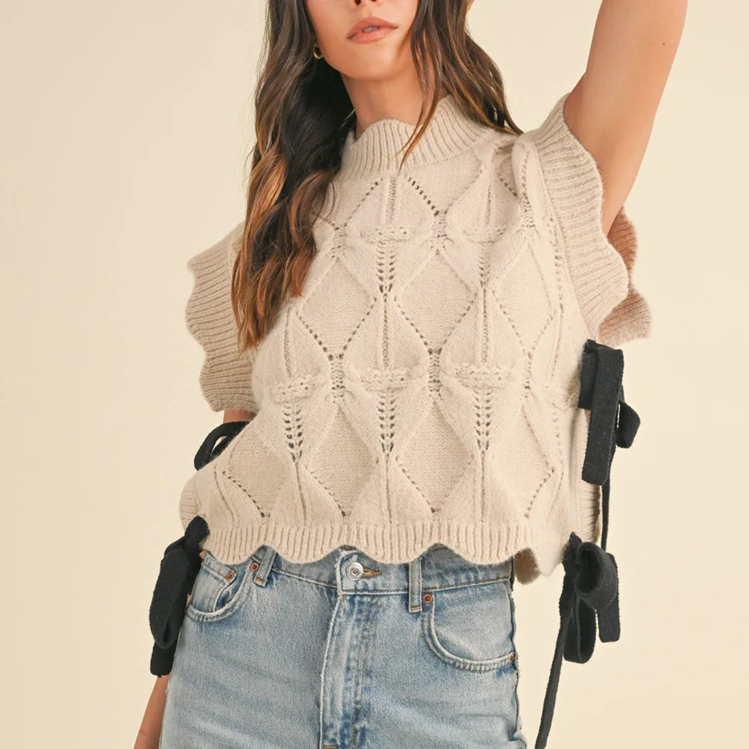 Ryoko Side Ribbon Knit Vest