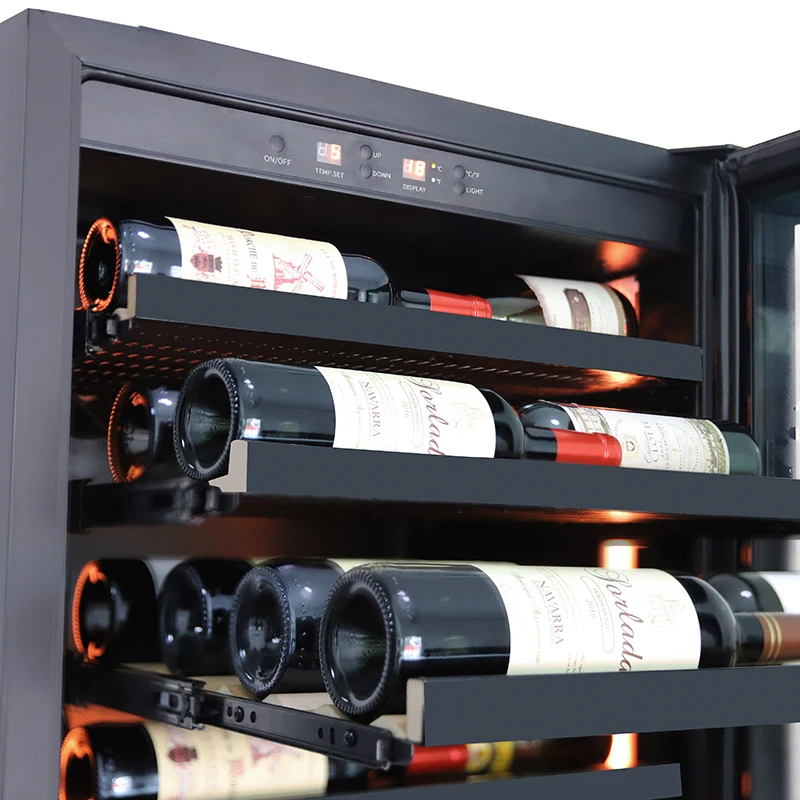 Large Narrow Built in New Colorful 54 Bottles Invert Compressor Wine Bottle Refrigerator Cooler