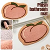 Peach Shape Bathroom Rugs Micro-fiber Floor Mat Anti-skid Carpet Strong Absorbent Flocking Quick Drying Home Floor Mat 5