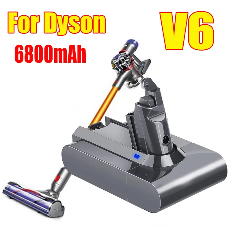 

Новый литий-ионный аккумулятор V6 21,6 в 6800 мАч для пылесоса Dyson V6 DC58 DC59 DC61 DC62 SV09 SV07 SV03 SV04 SV06 SV05
