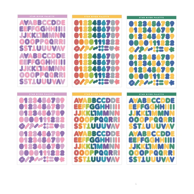 12sheets Round Number Date Label Sticker Year Planner Colorful 365 Daily Days Stickers Stationery Agenda Diary Journal Stickers D-6 sheets