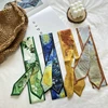 Oil Painting Printed Long Hairband Skinny Neck Scarfs Women Headbands Fashion Hair Scarves Wrist Ribbon Bag Scarf For Women 1