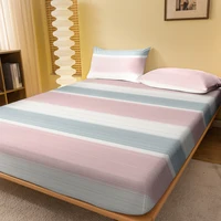 1 Simple modern Geometry printed matte Fitted Sheet, bedroom printed bed cover, bedding (excluding pillowcases) 1