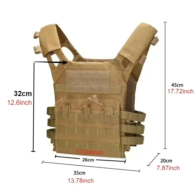 Nylon Tactical Vest Body Hunting Carrier Airsoft Vest Molle Combat Camo Vests Lightweight Load Carry Portable Training Vest 2