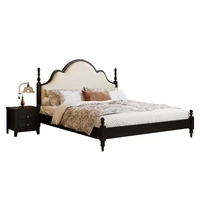 Lit Double de rangement noir haut de gamme chambre moderne Style français lit en bois famille Camarotes Para dortoir meubles de maison 6