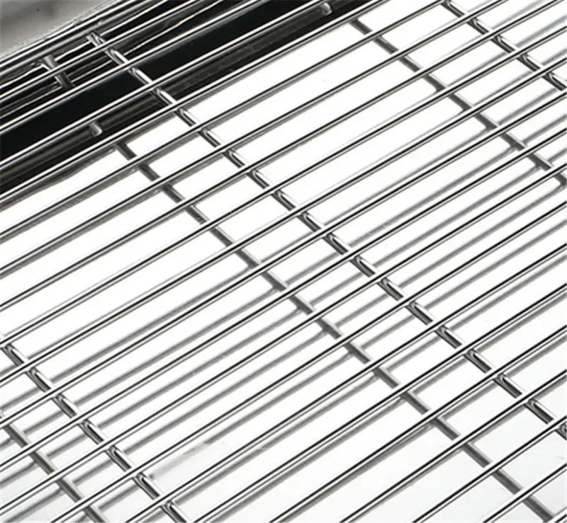 Wire Steaming Kebab Barbecue Mesh Rack BBQ Grill Mesh Tool Net Carbon Stainless Steel deep Square Plate cafeteria Storage trays