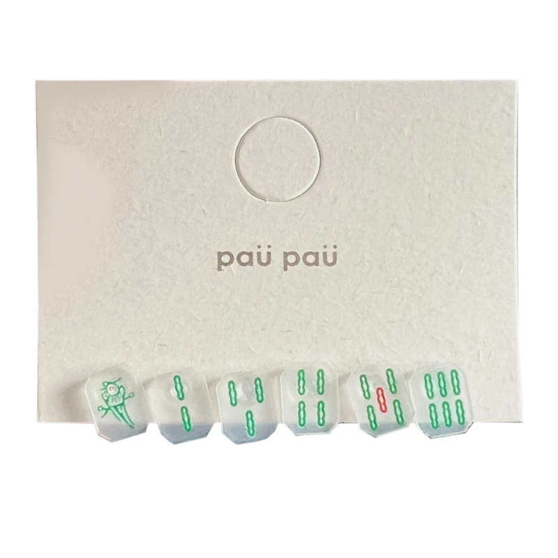 6 Pcs Small And Exquisite Chinese Character Mahjong Earrings Resin Stud Earring Gothique Accessories Jewelry for Girl 6