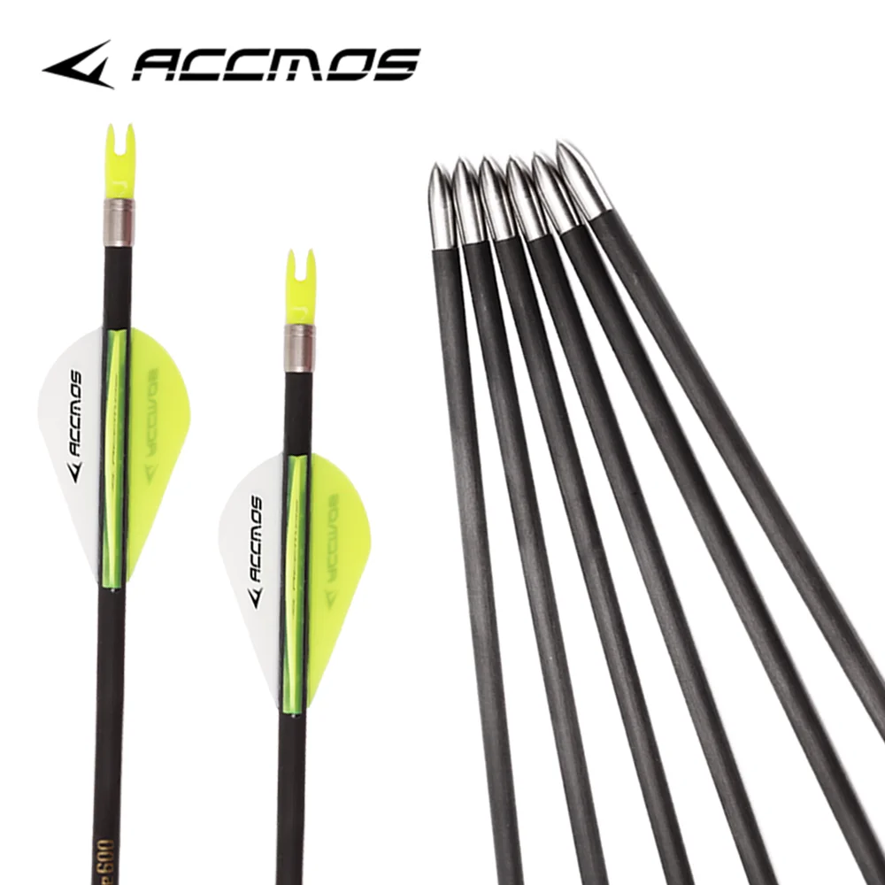 Archery Arrows 6/12/18PCs ID4.2 Pure Carbon Arrow Spine 700 800 900 1000 1100 1300 1500 1800 Shafts for Archery Hunting Recurve Compound Arrow