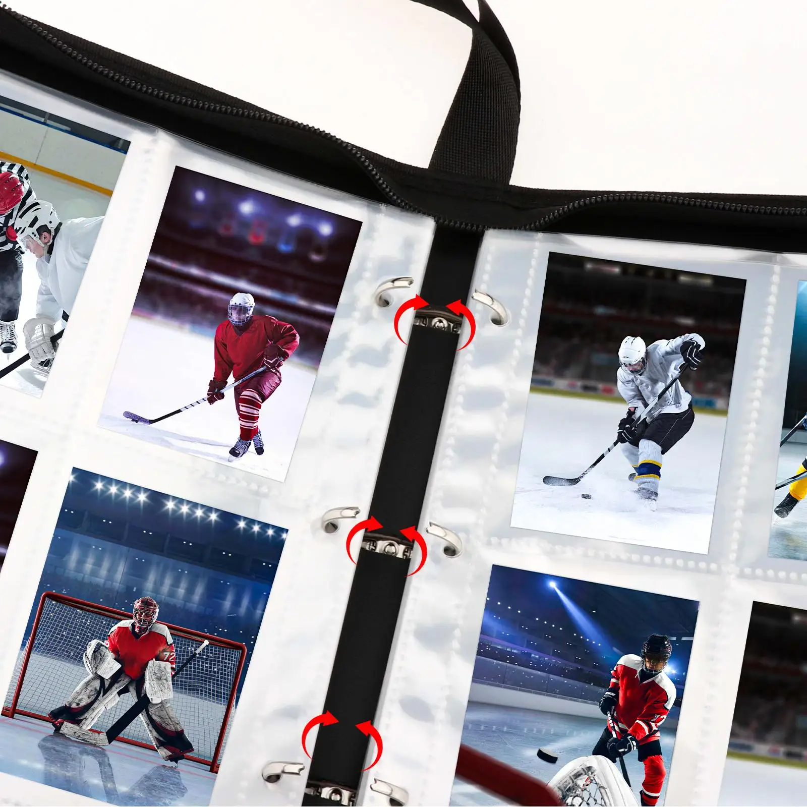 400 Pockets PU Leather Collectible 3 Ring Card Holder Protectors Albums for  Baseball Sport TCG Cards Game Cards Football - AliExpress 26