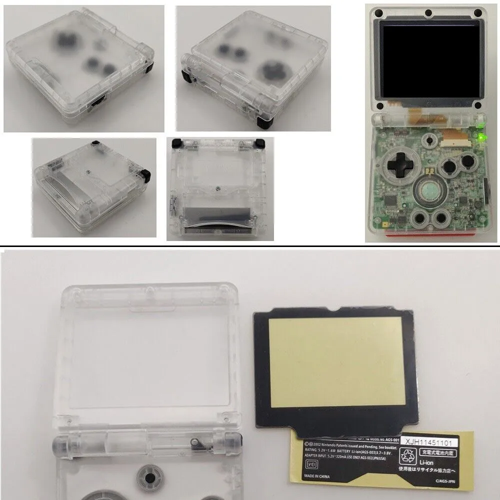 Custodia Trasparente Trasparente Shell Per Nintendo Game Boy Advance Sp Gba Sp