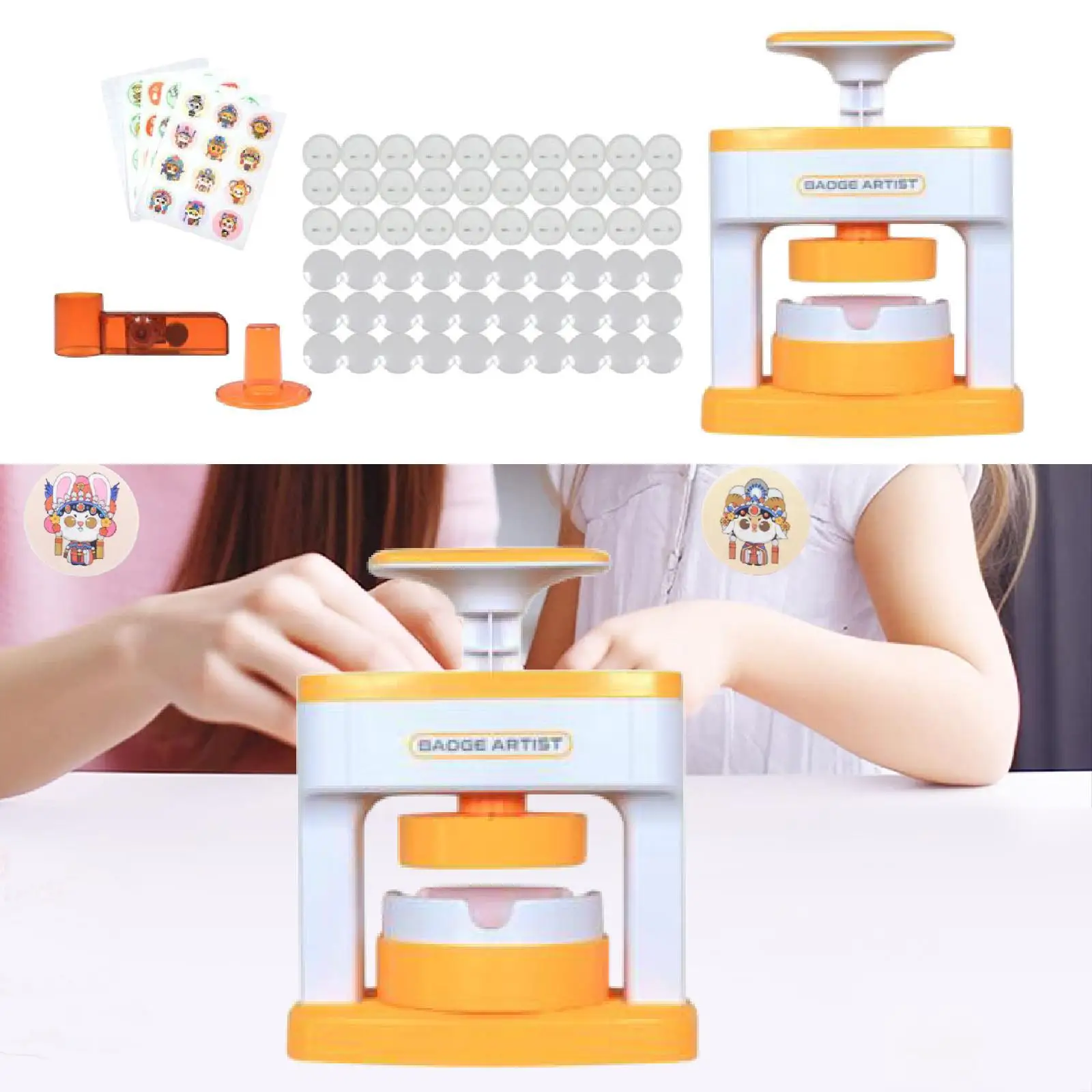 Pin Badge Maker Children Craft Creative Versatile Decor Button Maker Machine for Boys Girls Children Teens Children's Day Gift
