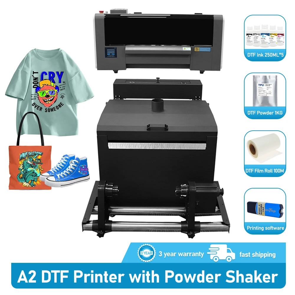 

A2 DTF Printer with Powder Shaker Machine T-shirt Printing Machine with Curing Oven A2 DTF Direct Transfer Film Print on T shirt