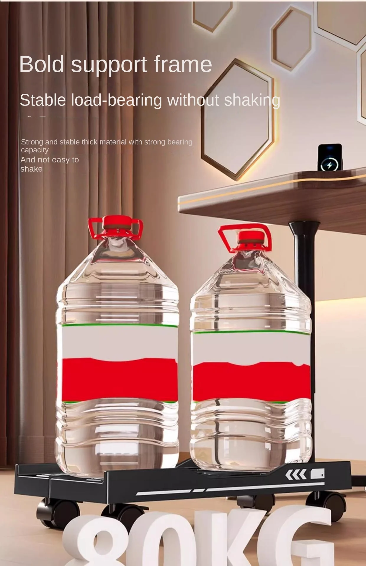 New CPU Stand Adjustable Bracket PC Holder Cart Mobile Computer Tower Stand with Rolling Caster Wheels Adjustable Desktop Stand