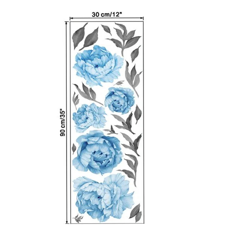 1Pcs Peony Flowers Rich Flower Group Wall Stickers For LivingRoom Sofa Self-Adhesive Painting Home Decoration Wall Decal 30*90CM 