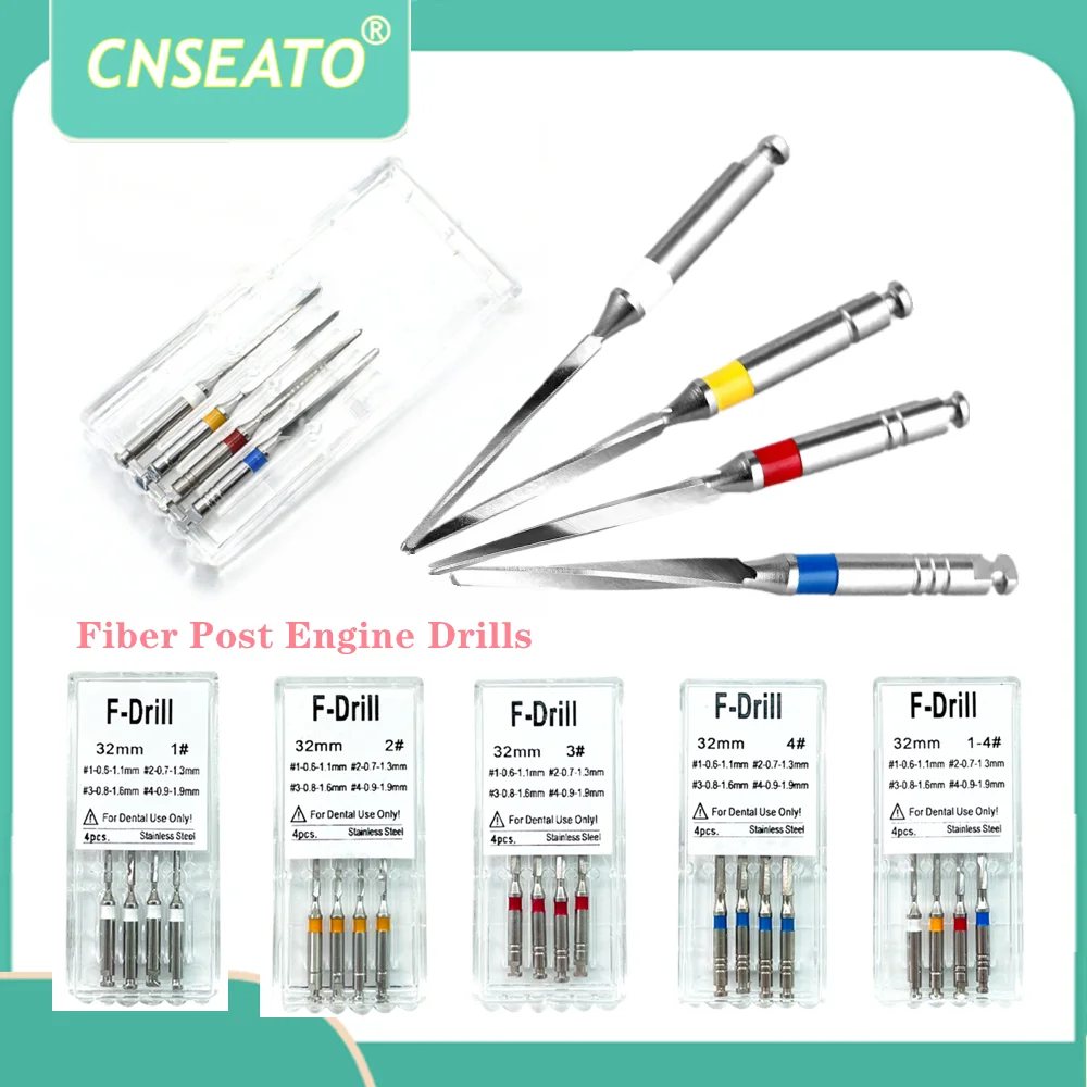 

4Pcs/Box Dental Drills Fiber Post Engine Stainless Steel Drill Endodontic Root Canal Files Refills Instrument Dentistry Lab Endo