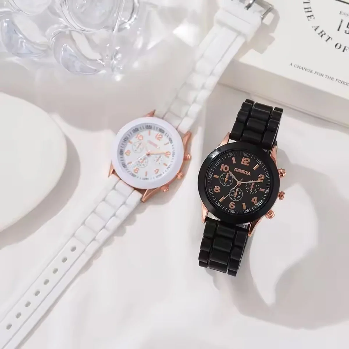 Luxury Women's Watch Set Fashion Luxury Elegant Alloy Wristwatch Silicone Strap Couple Watch Men Quartz Holiday Gifts