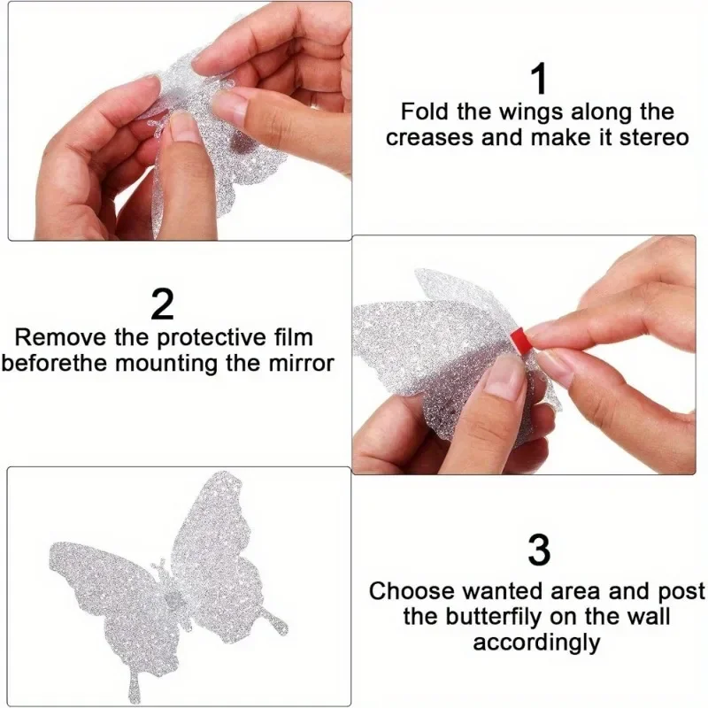 Hollow Butterfly Metallic Wall Stickers DIY Decoration for Wedding Crafts Party Events Cake Decor Home and Room Accessories