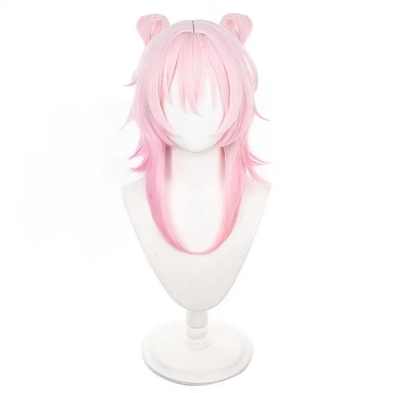 L-email wig Synthetic Hair Game Honkai Star Rail March 7th Cosplay Wig Short Pink Color With Bow Cosplay Wigs Heat Resistant Wig 2