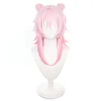 L-email wig Synthetic Hair Game Honkai Star Rail March 7th Cosplay Wig Short Pink Color With Bow Cosplay Wigs Heat Resistant Wig 2