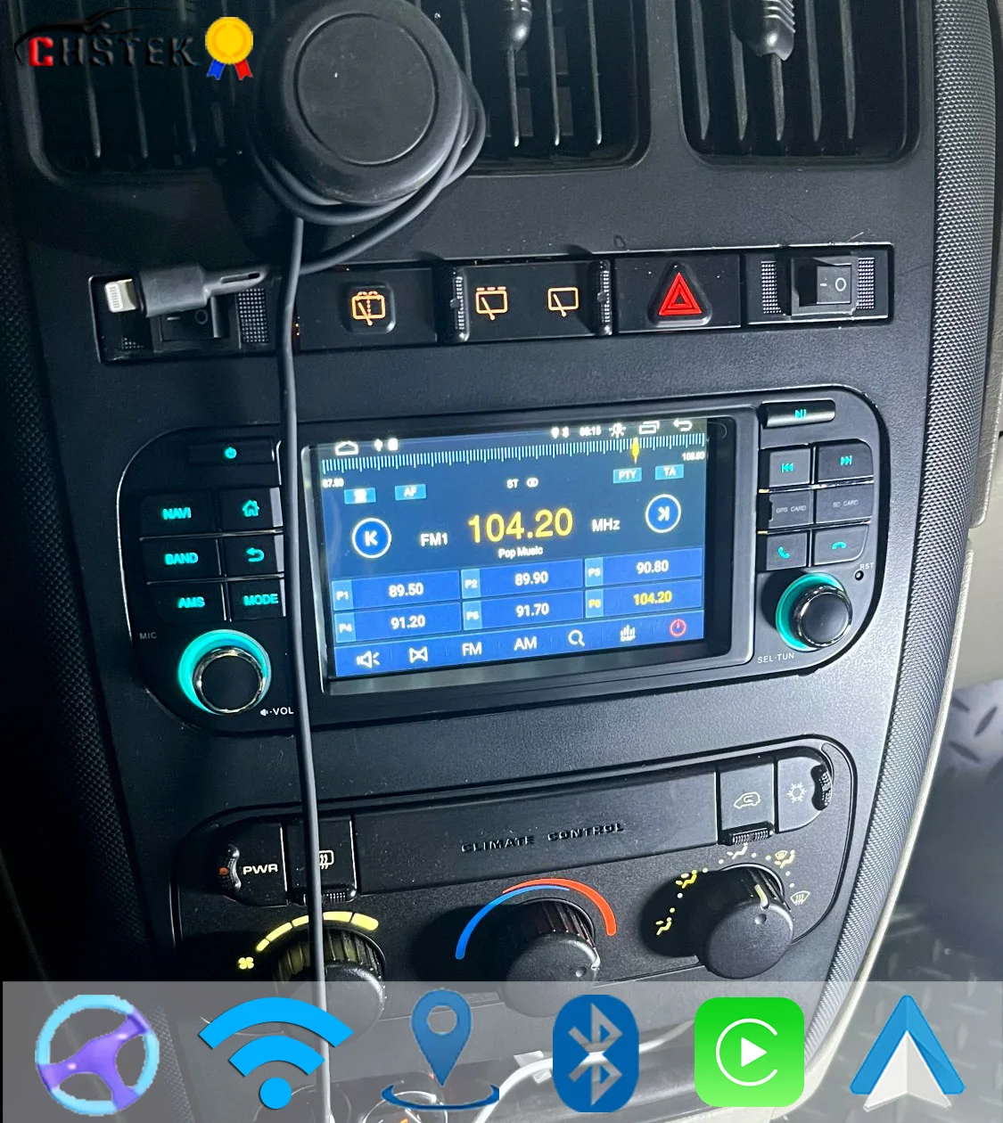 CHSTEK Android 13 Radio de coche para Jeep Wrangler Dodge Grand Cherokee Liberty Chrysler Carplay reproductor estéreo Multimedia WIFI 4G GPS 1