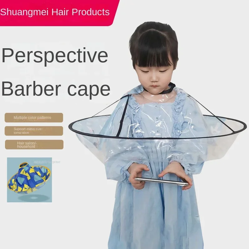 Manufacturer's Supply Perspective Haircut Cape Children's Hairdressing Cape Wrapping Foldable Children's Haircut Bib