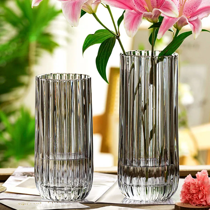 

Luxury Vase Home Living Room Design Glass Hydroponic Tall Table Style Terrarium Flower Vases Large Jarron Modern Decoration