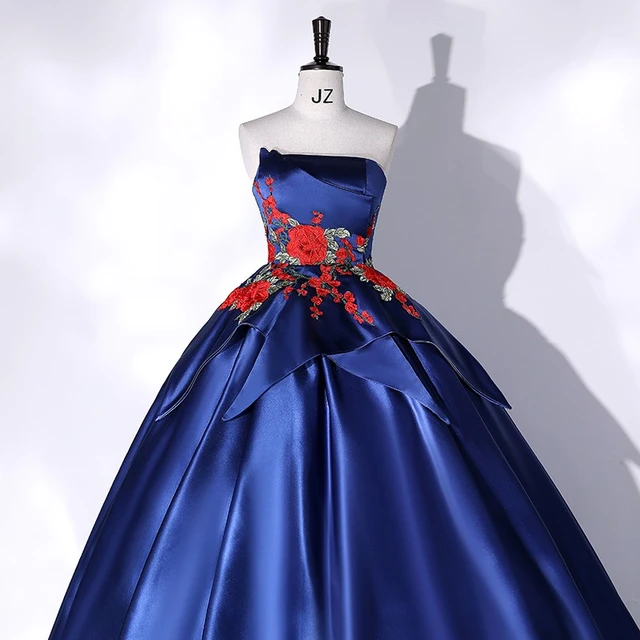 A Line Royal Blue Satin Long Prom Dress Evening Gowns Graduation Dress –  Laurafashionshop