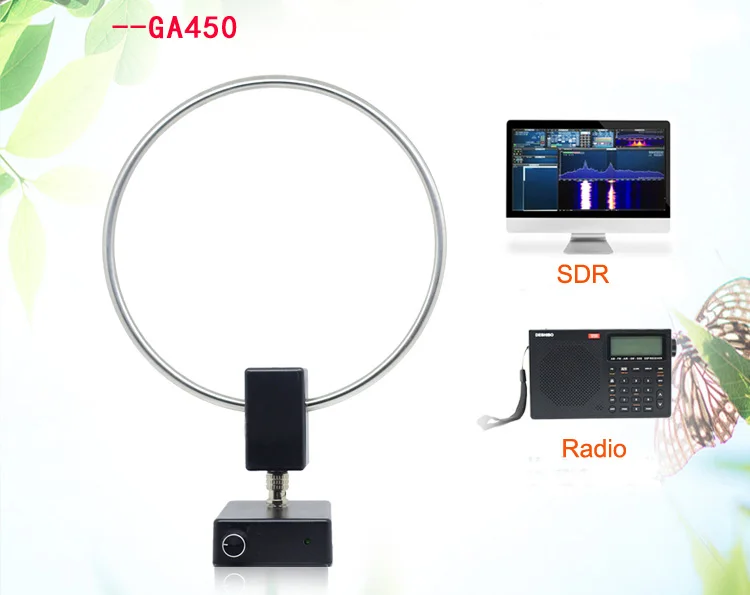 

GA450 петлевая антенна SDR короткая средняя волна HF Радио VOA антенна SW 2,30-30 МГц MW 522-1710 кГц для малахита SDR радио Tescun