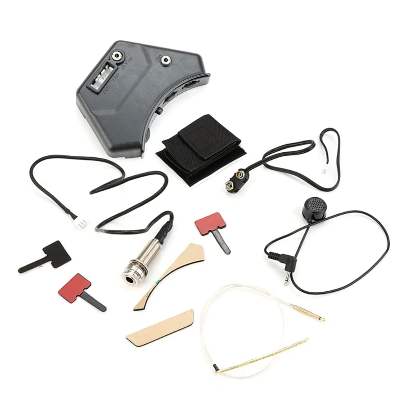 

Black Soundhole Pickup Kits with Preamp MIC Blend Tone Control for Guitar