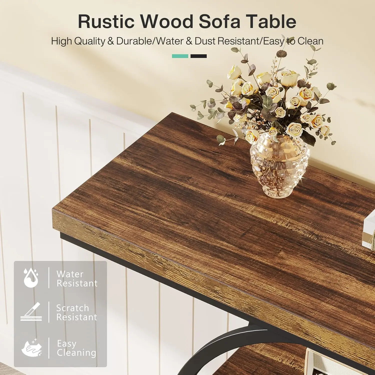 4-Tier Console Table with Circle Base 6