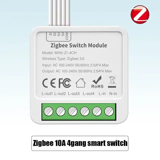 Zigbee 10A 4gang