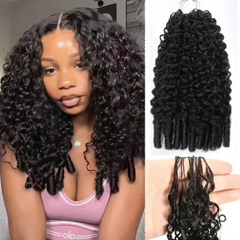 50 Ciocche di Capelli Ricci Birmani per Donne di Colore, Fasci di Capelli Sintetici Pre-Separati per Crochet Miracle Knots