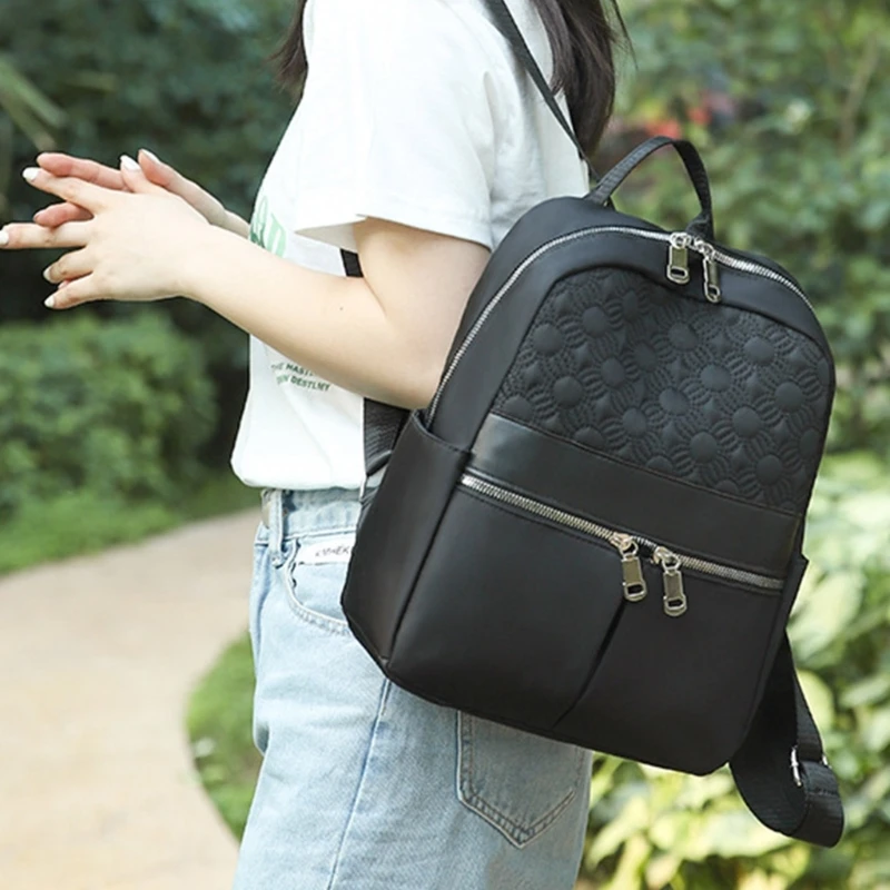 Student School Bags Solid Color Backpack Large Capacity Daypack Women Backpack