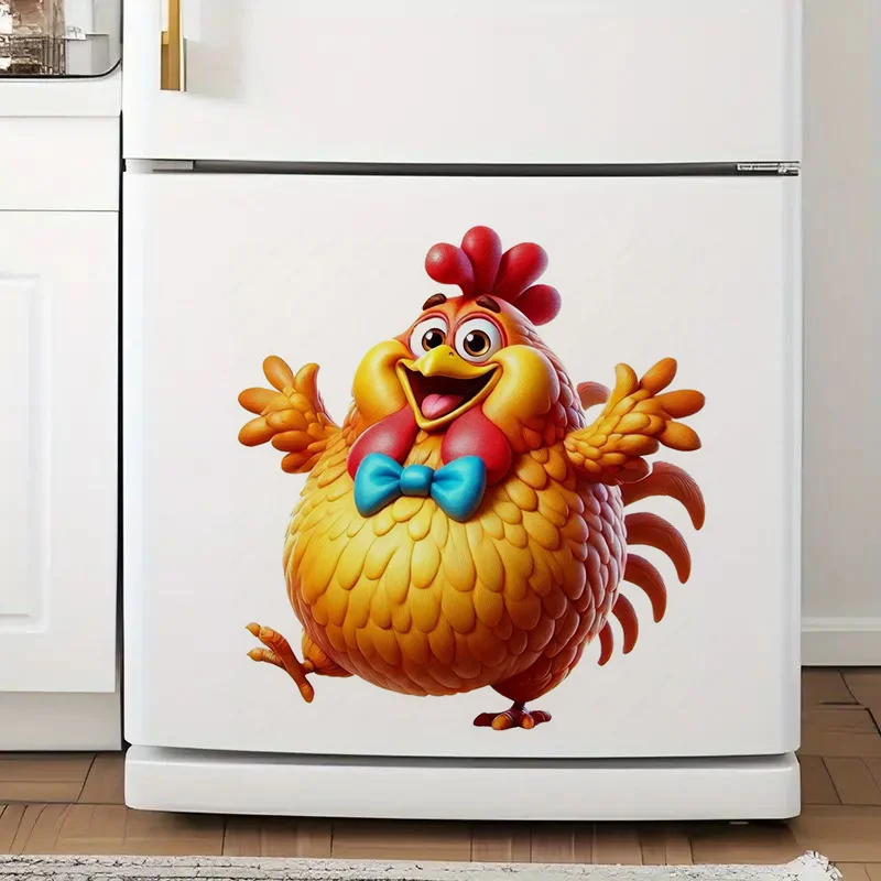 QT618# Adorable Chicken Wall Stickers Toilet Seat Stickers Bedroom Entrance Living Room Porch Home Decoration Wall Stickers