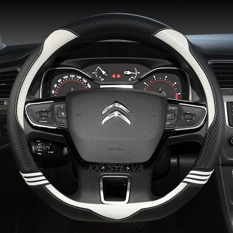 

Для Citroen Berlingo e-Berlingo XL чехол рулевого колеса автомобиля углеродное волокно + кожаные Нескользящие автомобильные аксессуары