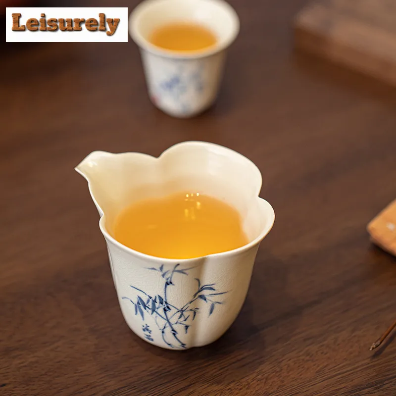 170ML Soda Glazed Hand-painted Bamboo Tea Pitcher Pour Tea Cha Hai Dispenser Justice Cup Flower Tea Fair Mug Teaware Supplies