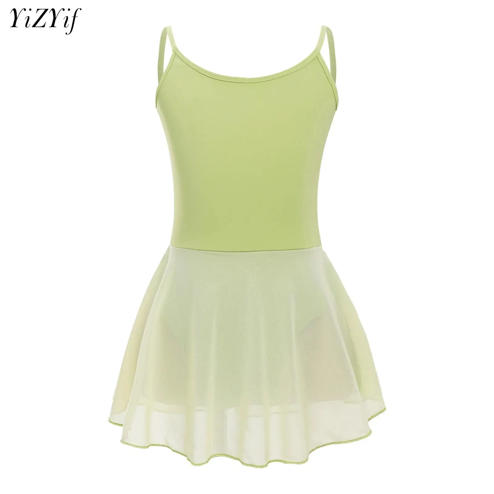 

Little Girls Ballet Dress Leotard Gymnastics Ballerina Training Camisole Dress Sleeveless Spaghetti Strap Dance Skirted for 2-16