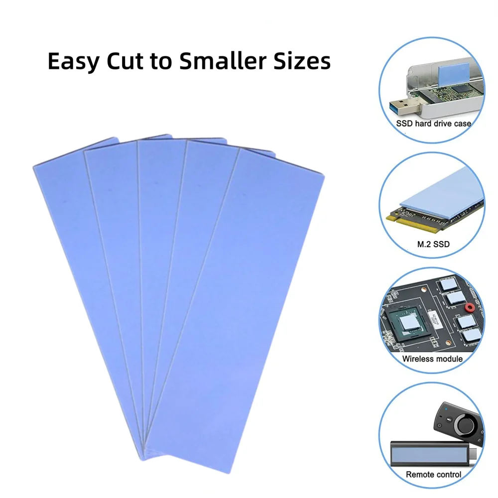 Enhanced Soft Silicone Thermal Cooling Pads, 70x20mm, Versatile and Easy Application