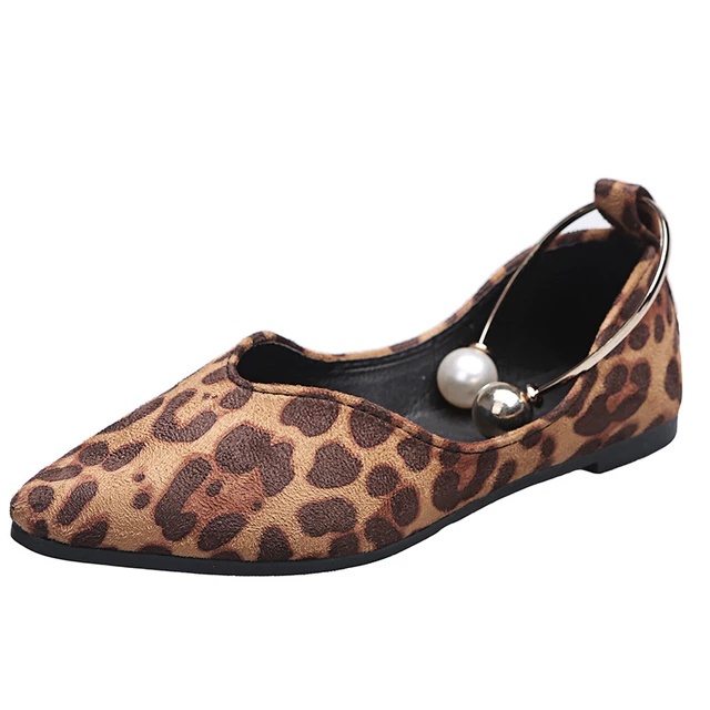 Shoes Woman Flats Sabot Loafers Vulcanize Moccasin Without Heels Casual Comfortable Barefoot Black Women Shoe with Free Shipping Leopard
