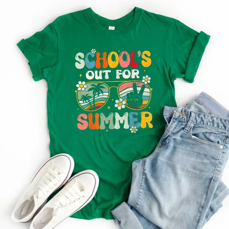 

Schools Out for Summer Shirt Happy Last Day of School Tee Summer Holiday Top Classmates Vintage Clothes