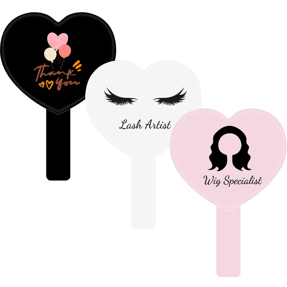 Personalized Heart Shape Handle Mirror Wedding Bridesmaid Proposal Party Souvenir Gift Ideas Hand Held Mirrors 1 Pc