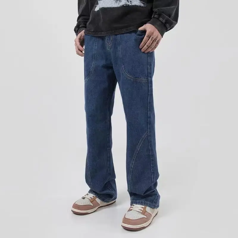 

Men's Jeans Korean Fashion Flared Pants Spring Summer Baggy Denim Trousers Oversized Bottoms Vintage Male Y2K Clothes Streetwear