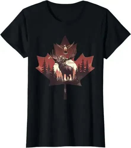 Canadian Beaver Moose And Goose Celebrando La Maglietta Del Canada Day Maniche Lunghe O Corte